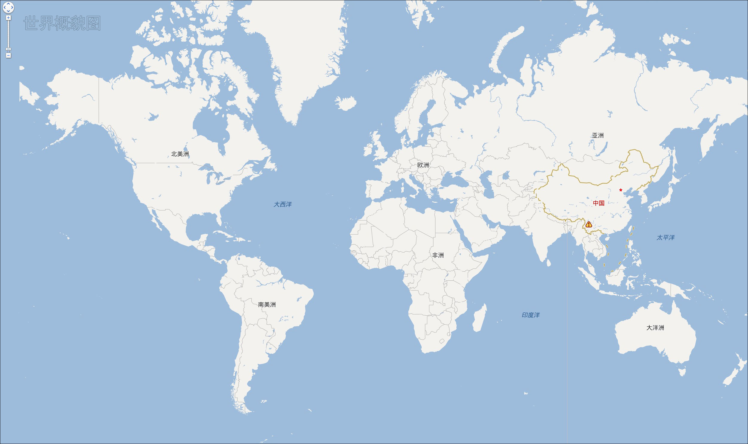 世界地图概貌图(百度地图)