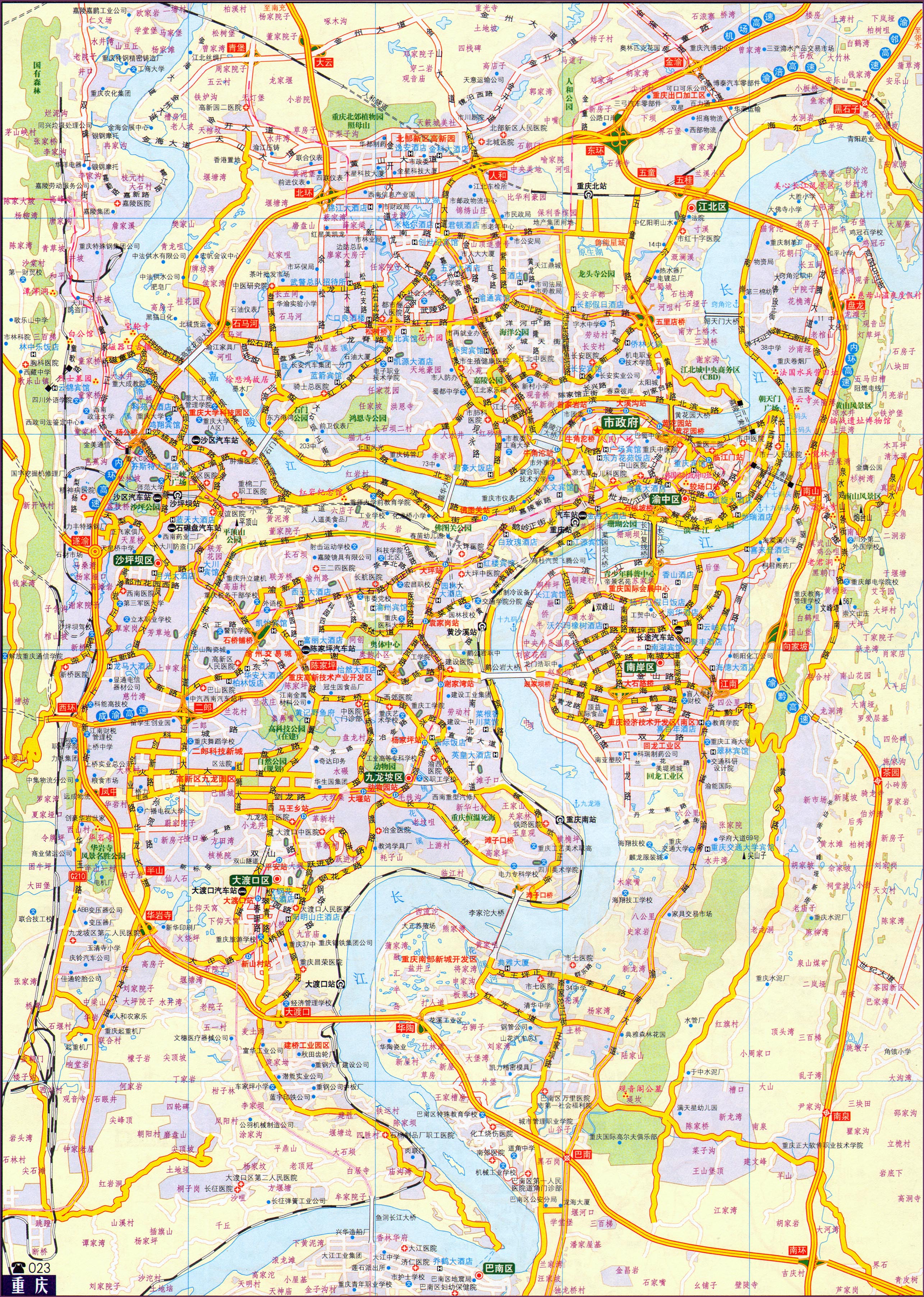 重庆城区交通地图2017版图片