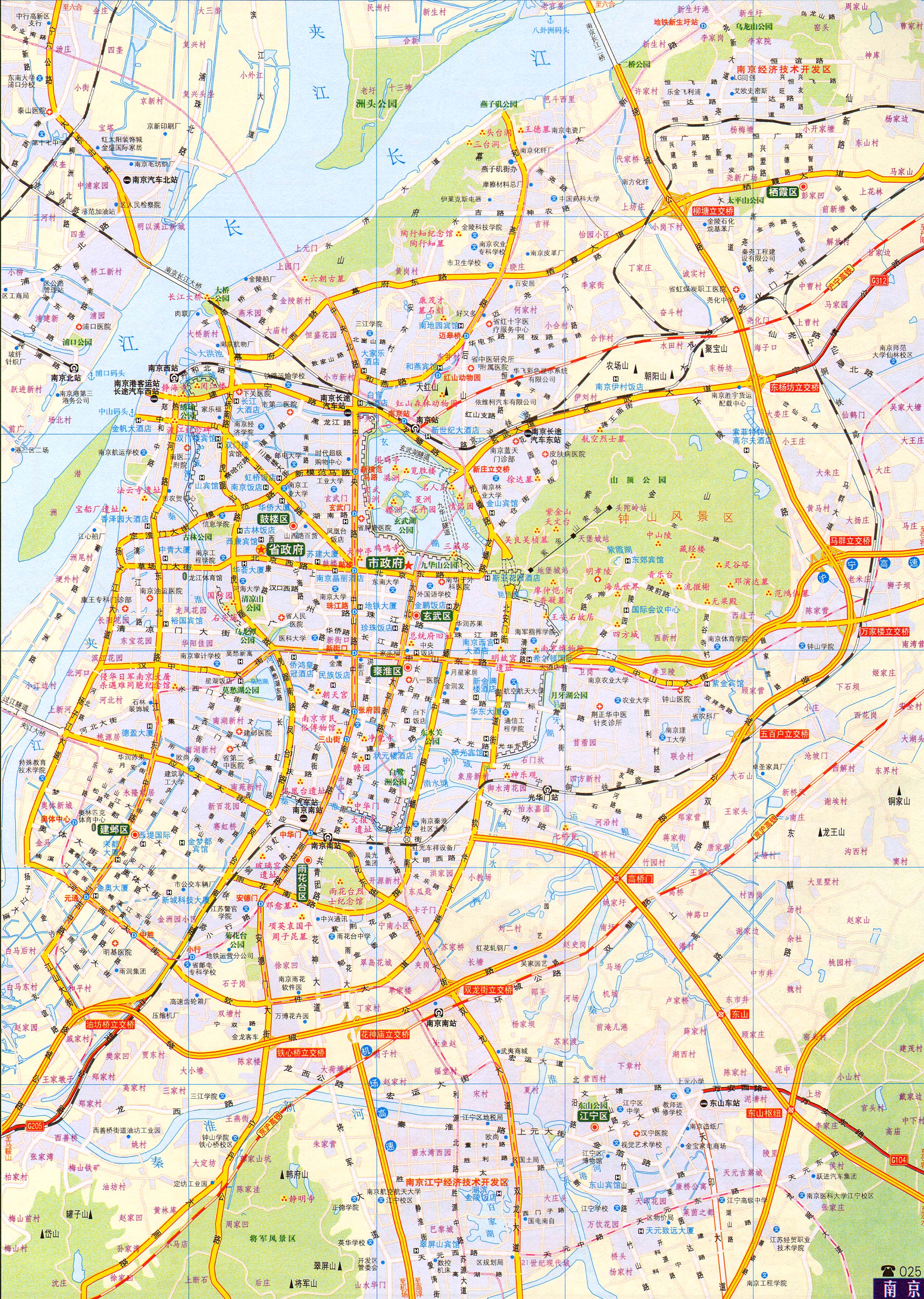 地图窝 中国地图 江苏 南京 >> 南京交通地图2016版