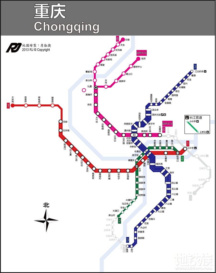 重庆地铁线路图_交通地图库_地图窝