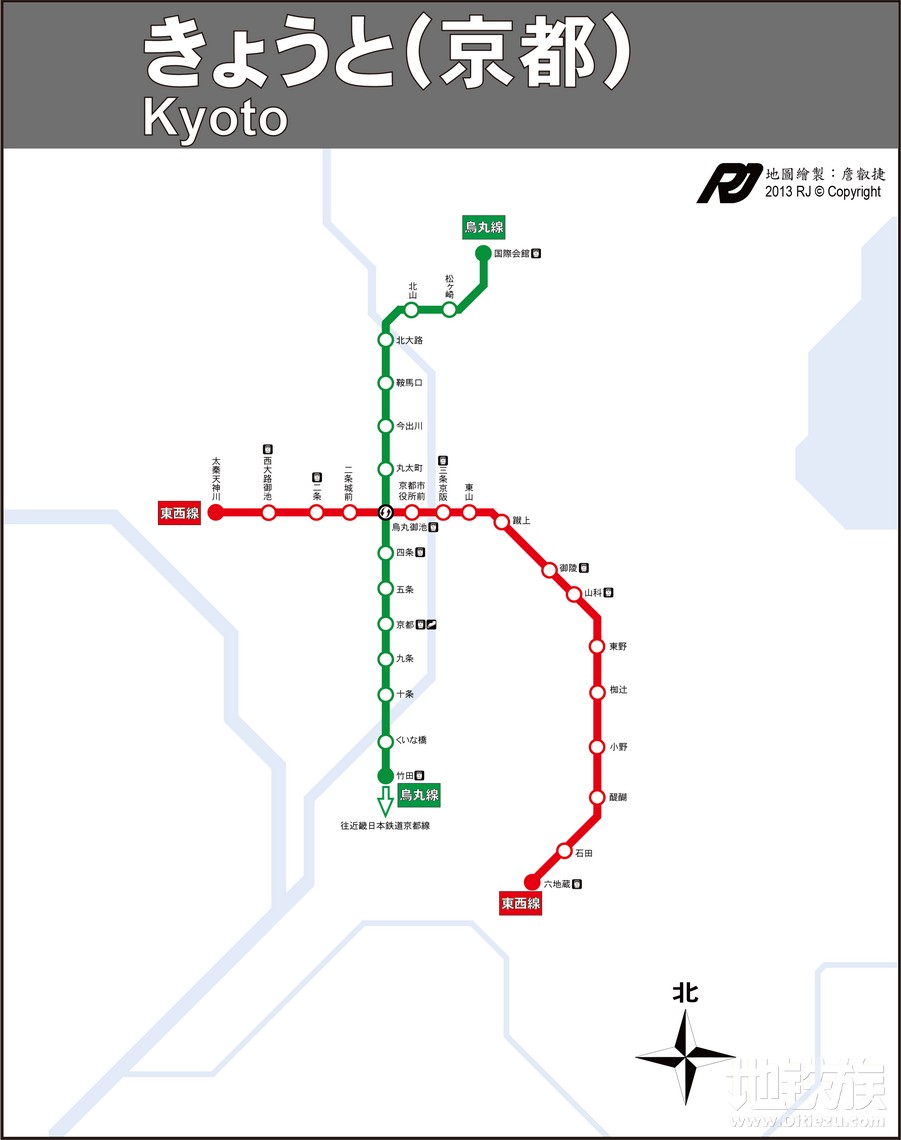 日本京都地铁线路图