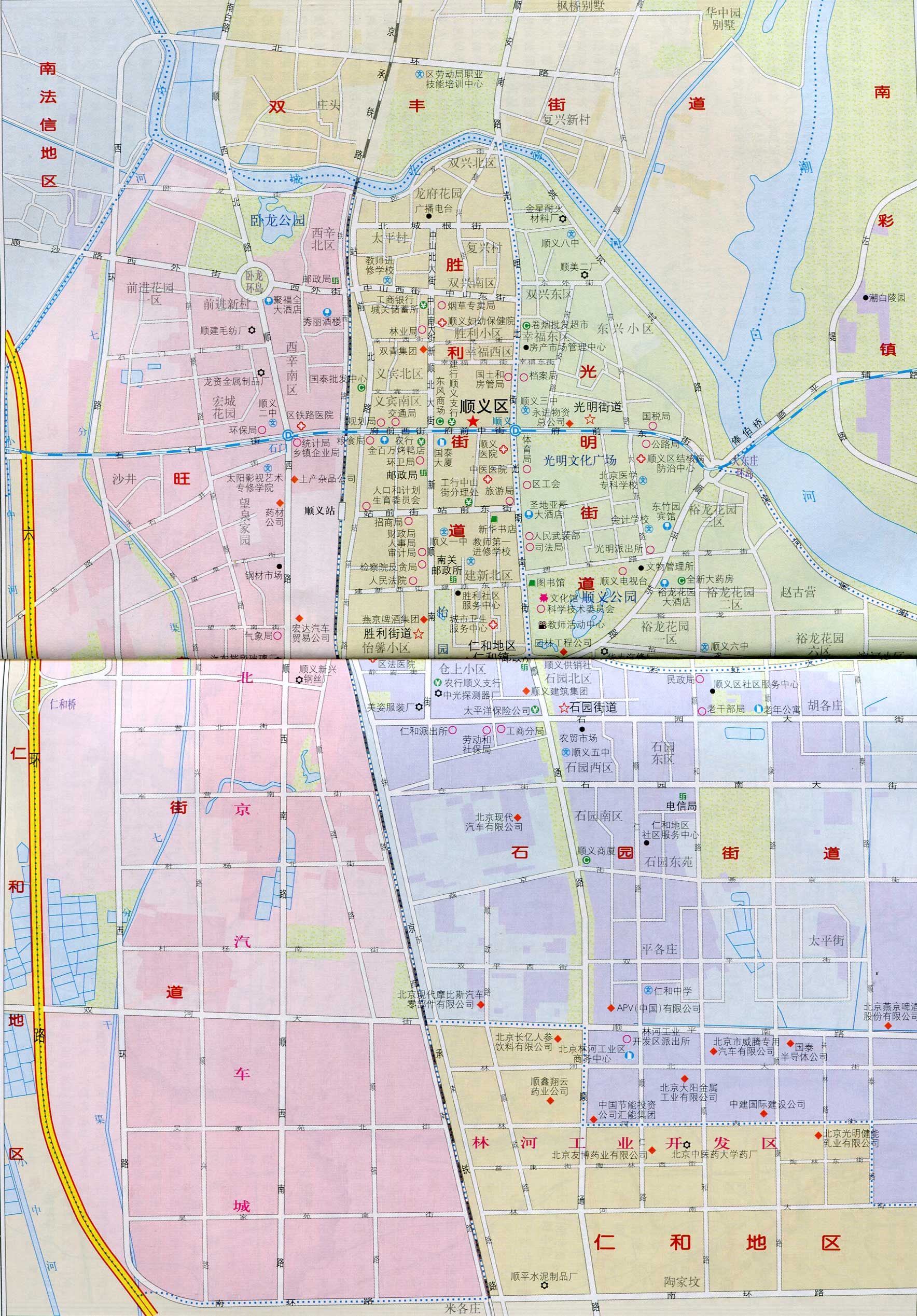 顺义区城区地图_北京区县地图集地图库图片