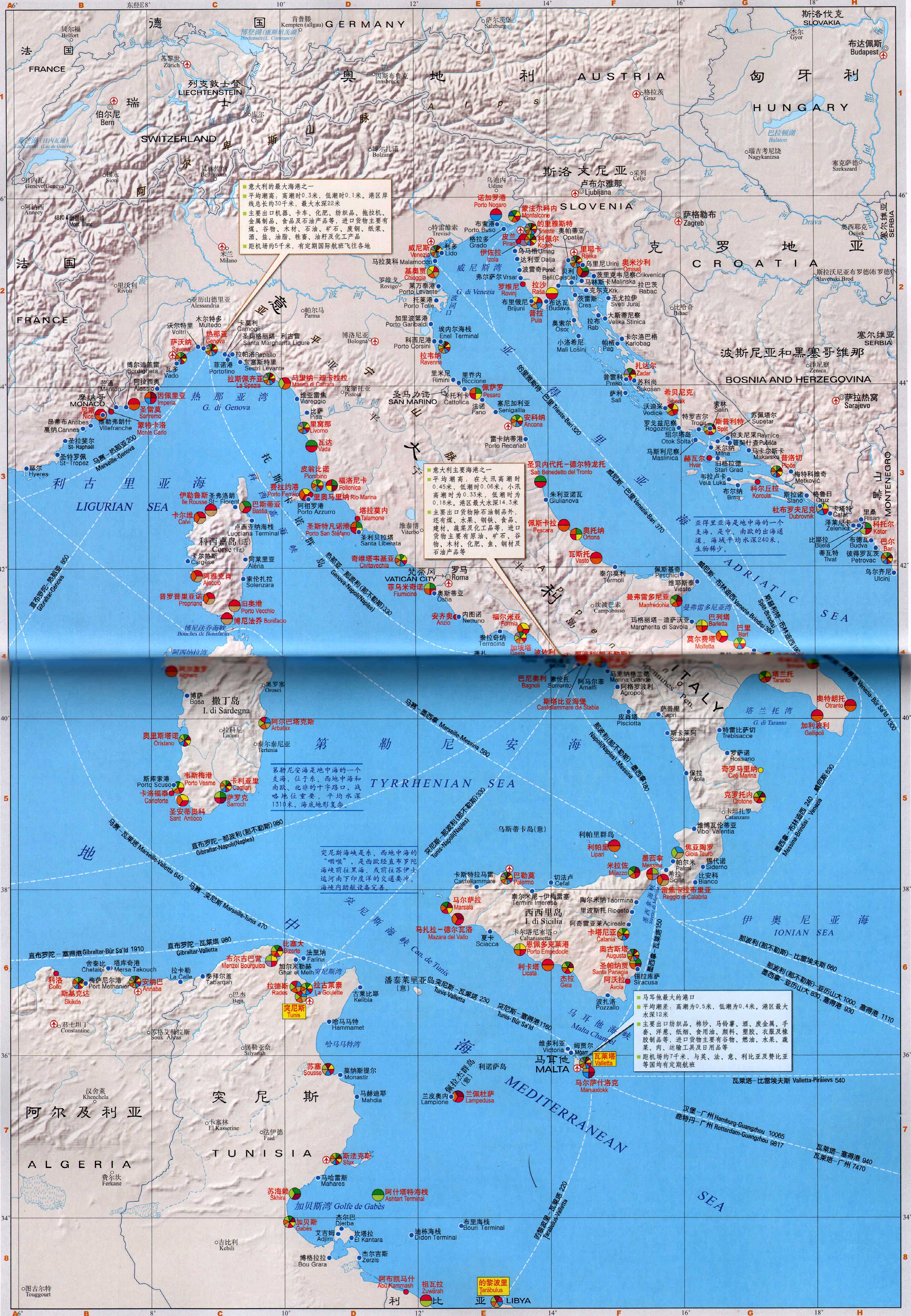 希腊,阿尔巴尼亚港口分布图  | 港口分布图 |  下一张地图: 英国图片