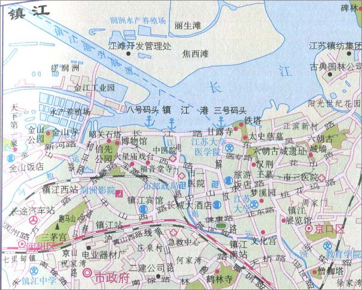 镇江城区旅游地图图片图片