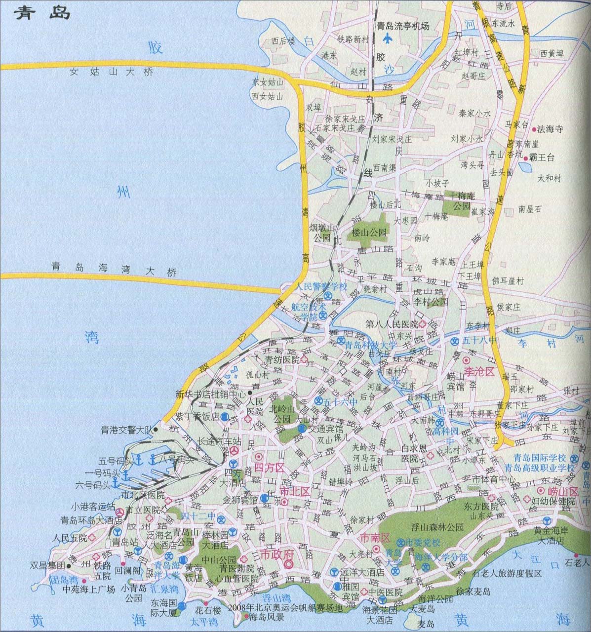 青岛城区旅游地图