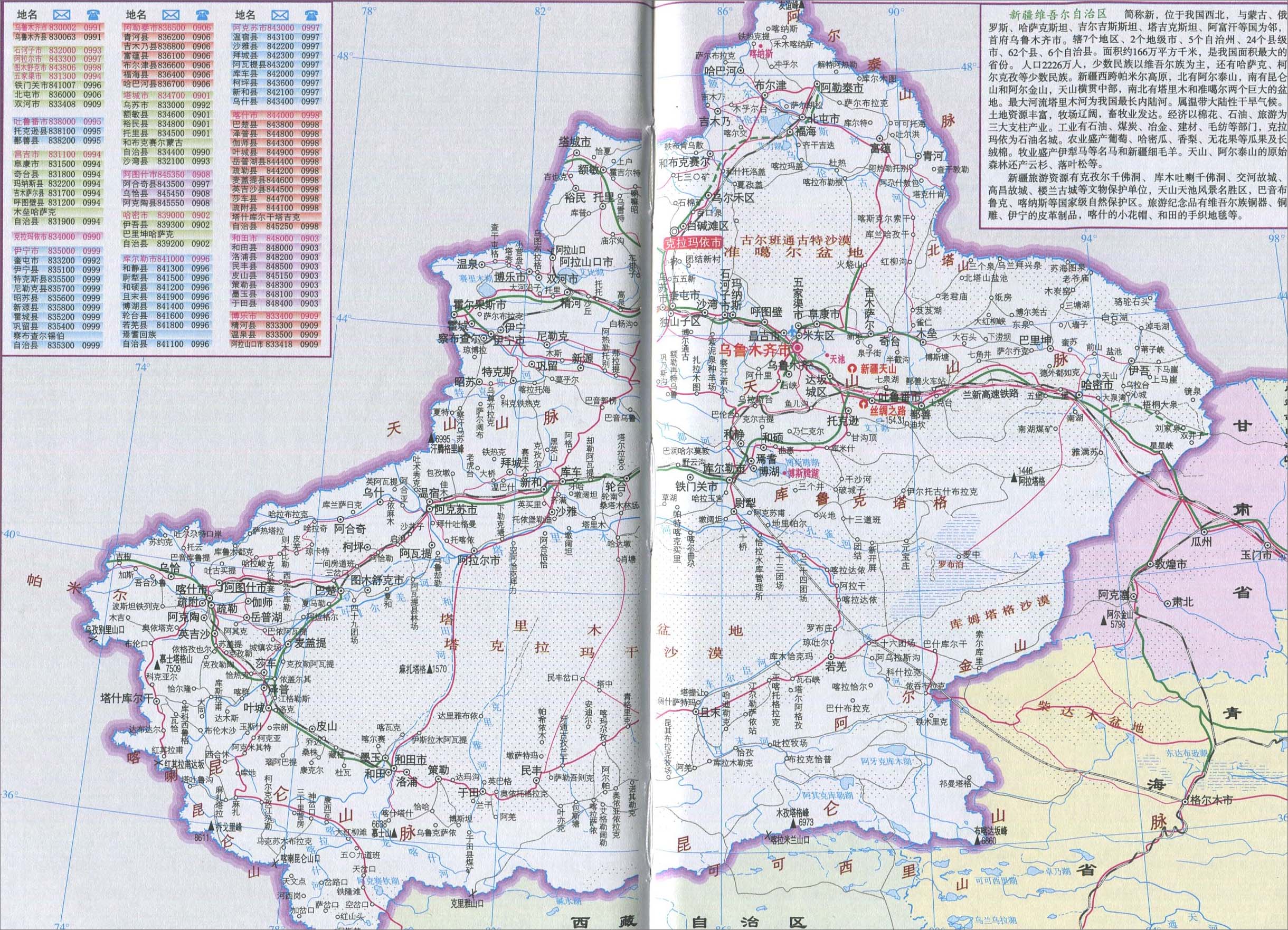 新疆城区旅游地图图片