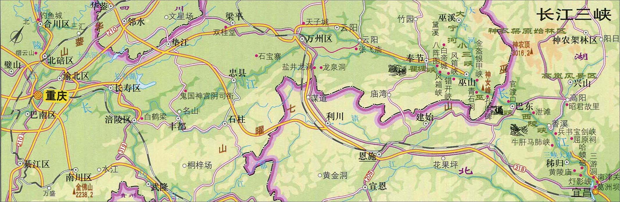 长江三峡旅游地图图片