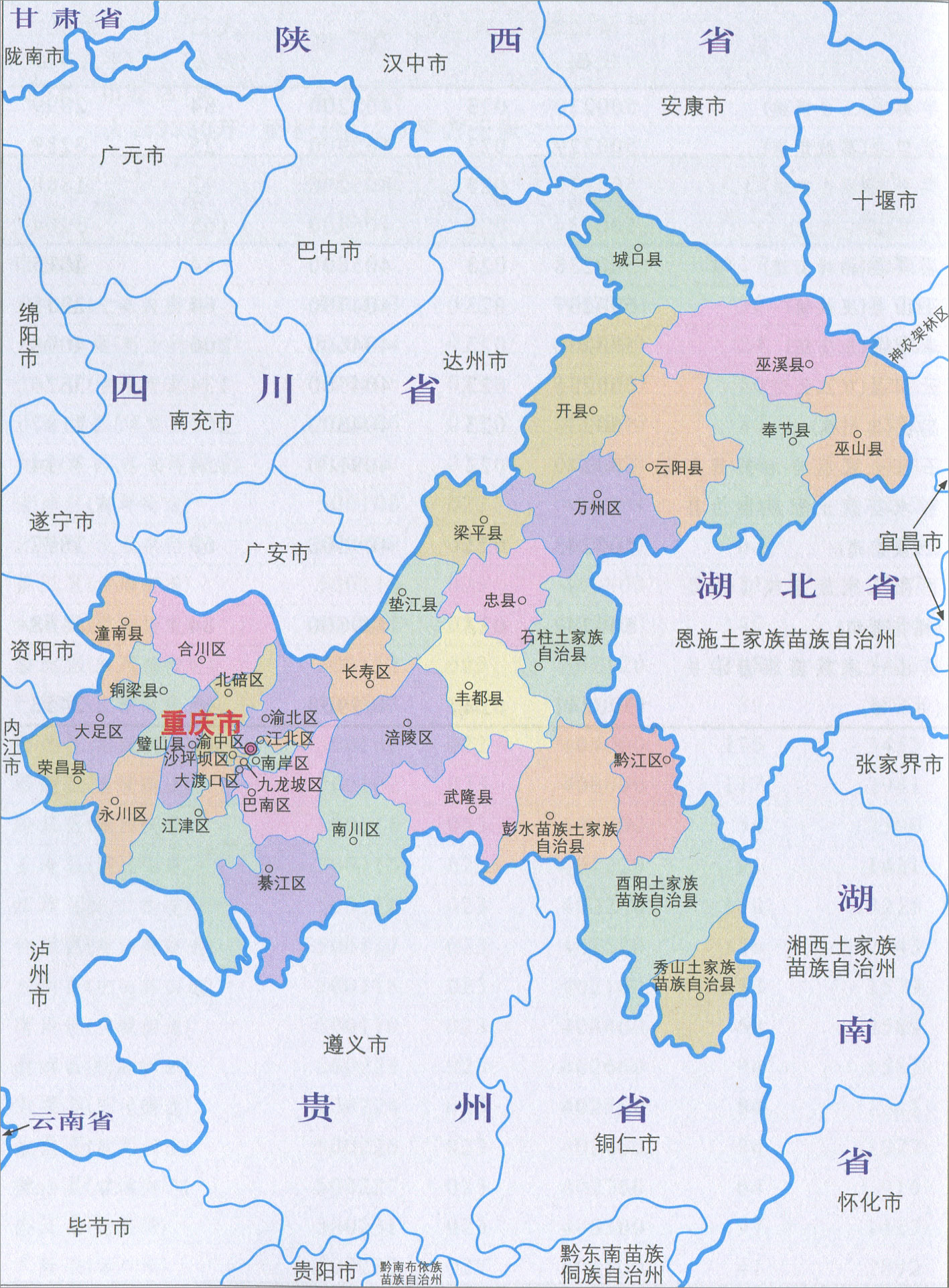 重庆行政区划简图_行政简图地图库_地图窝图片