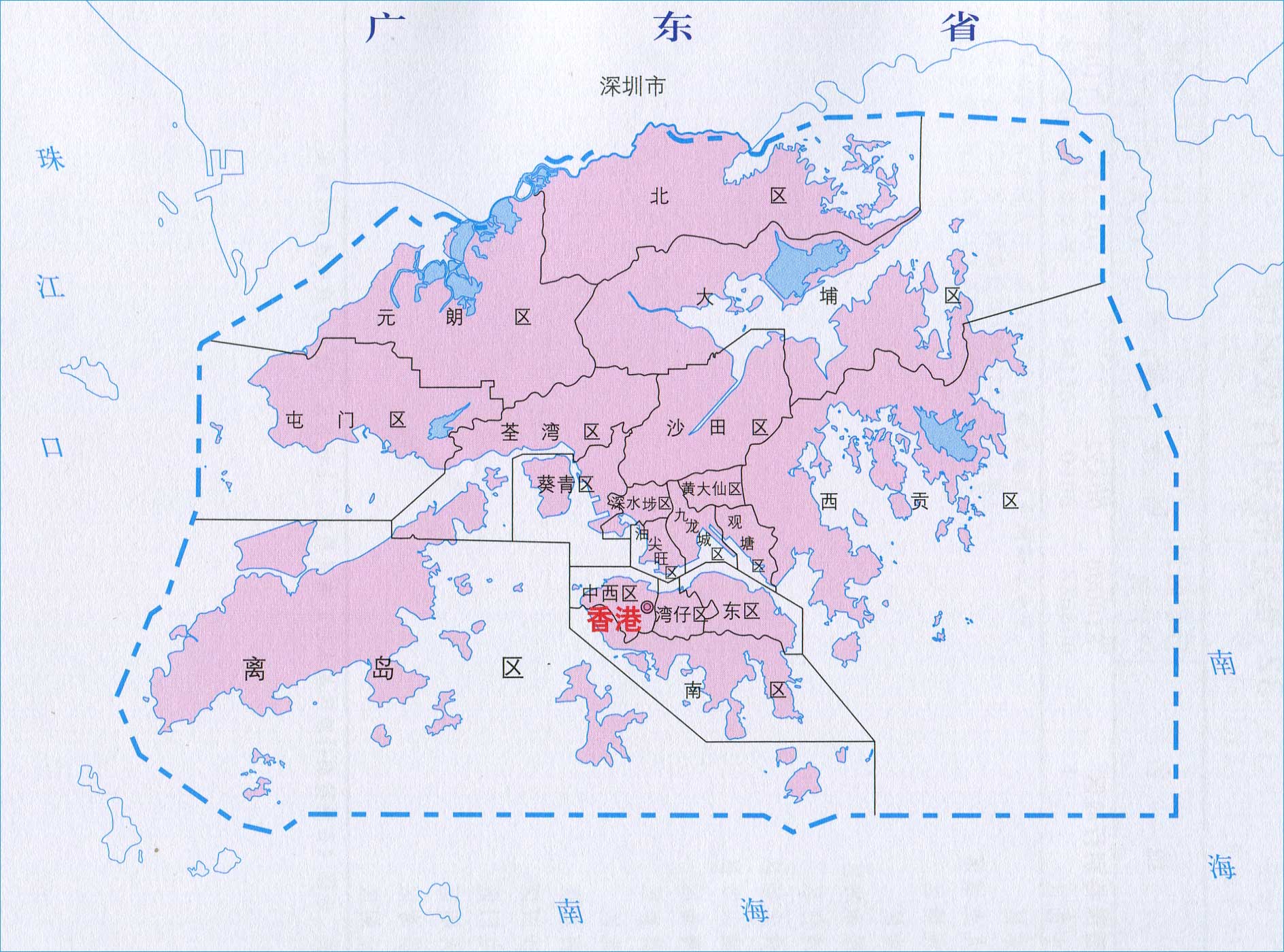 香港行政区划简图_行政简图地图库_地图窝图片