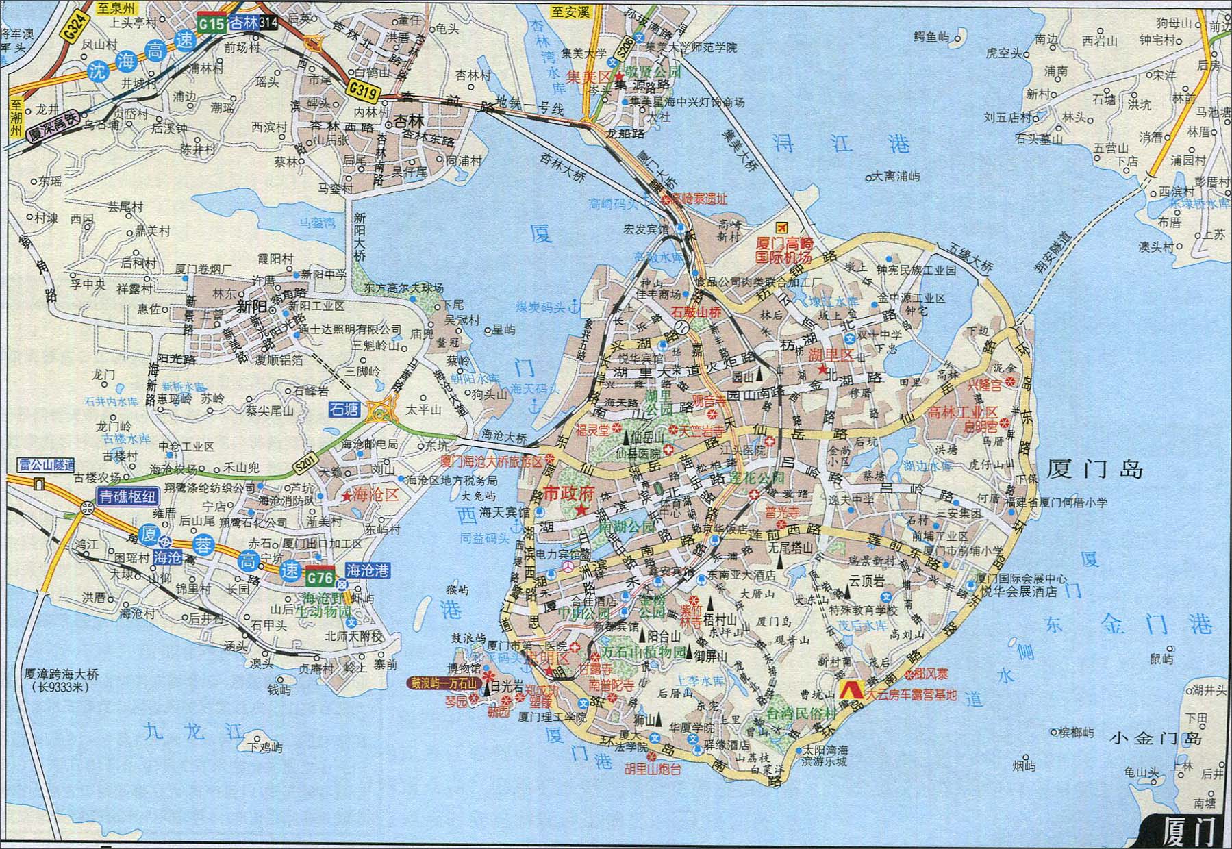 厦门自驾游地图图片