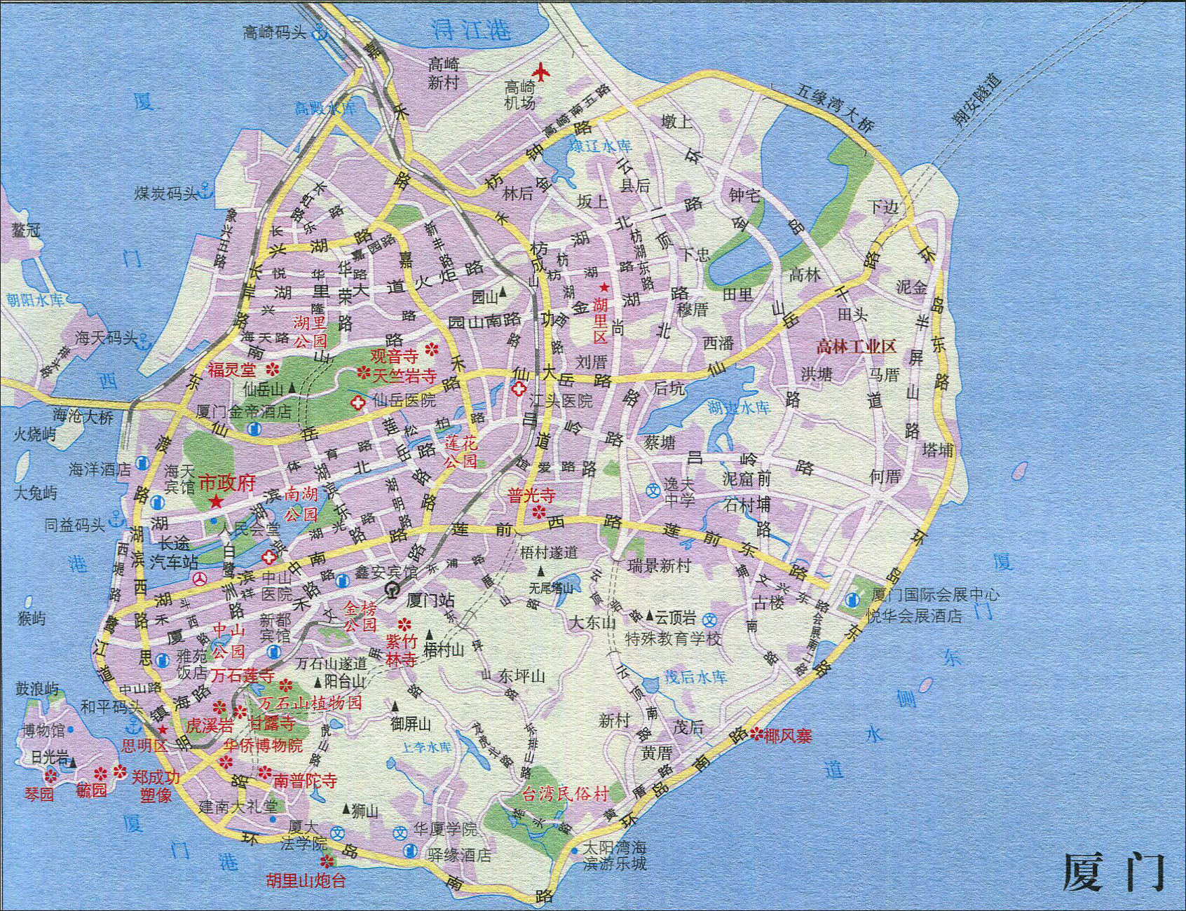 厦门交通旅游地图