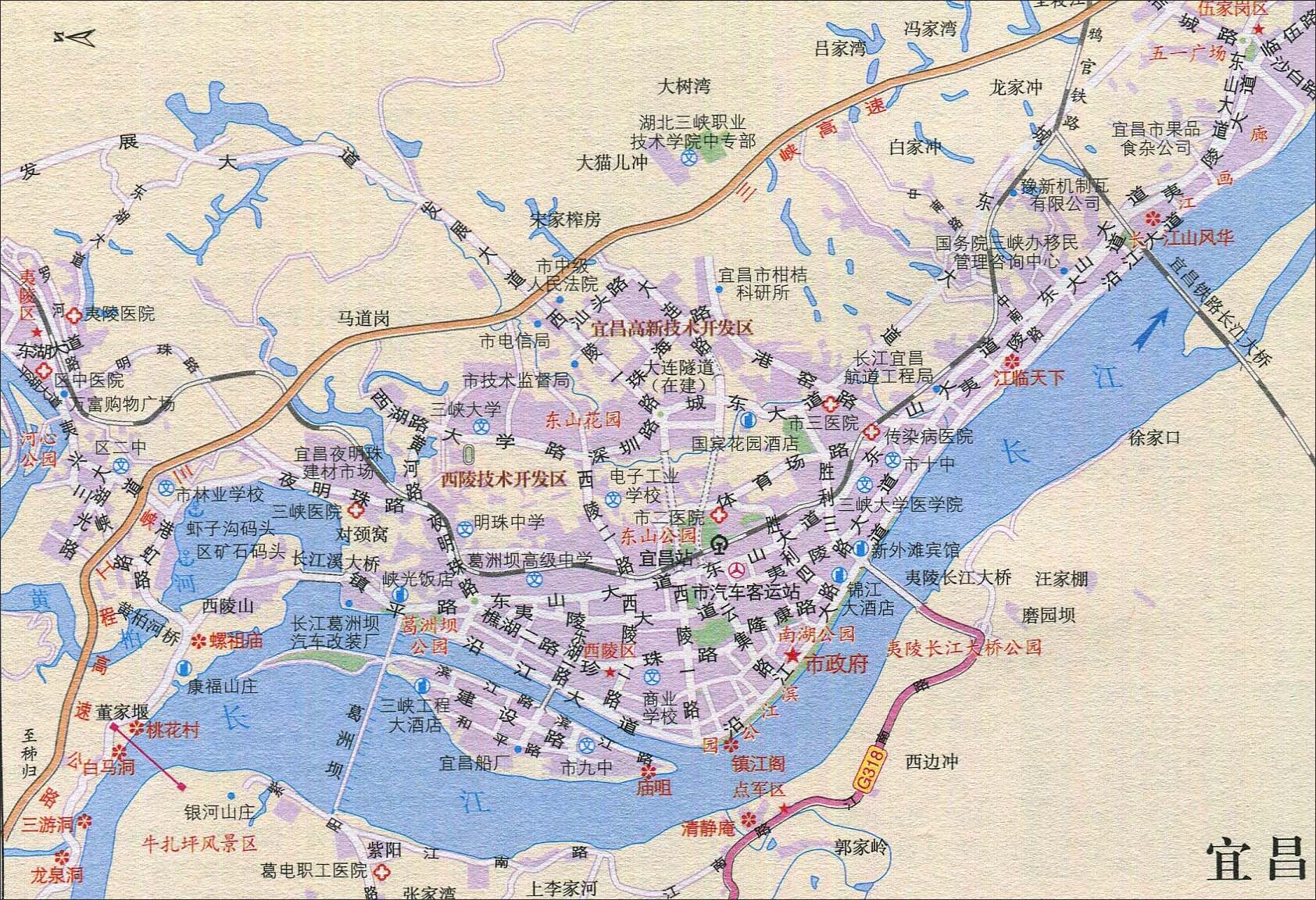 宜昌旅游交通地图