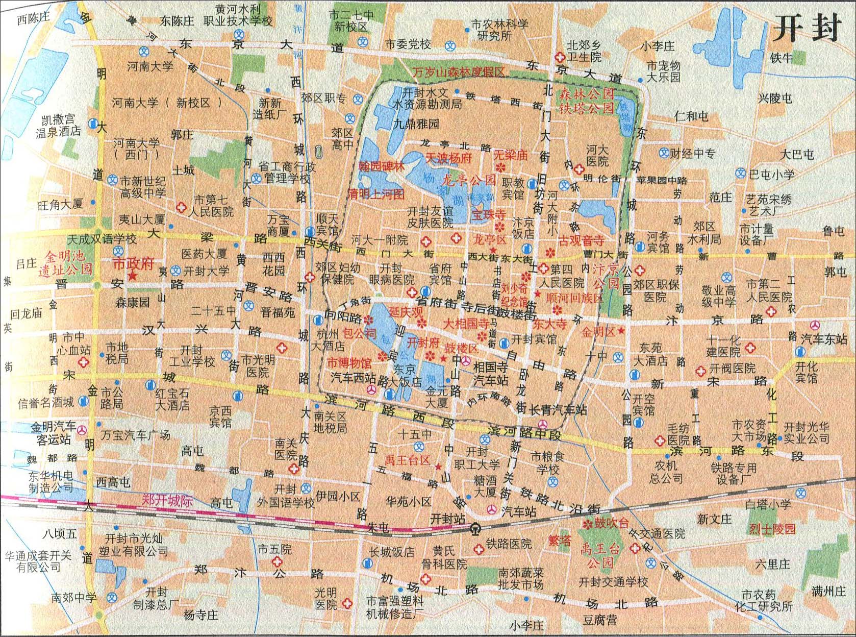 开封旅游交通地图图片
