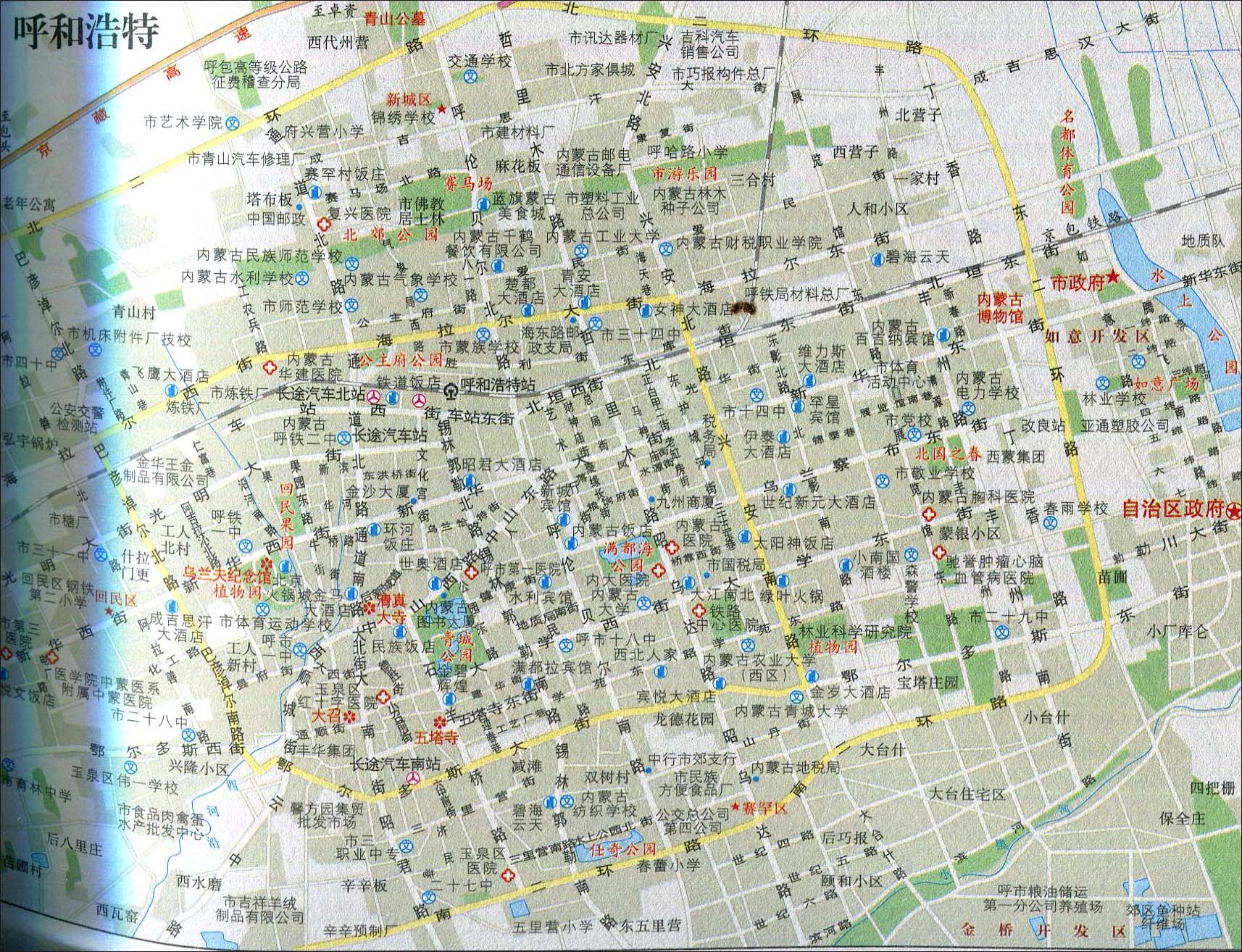 呼和浩特旅游交通地图图片