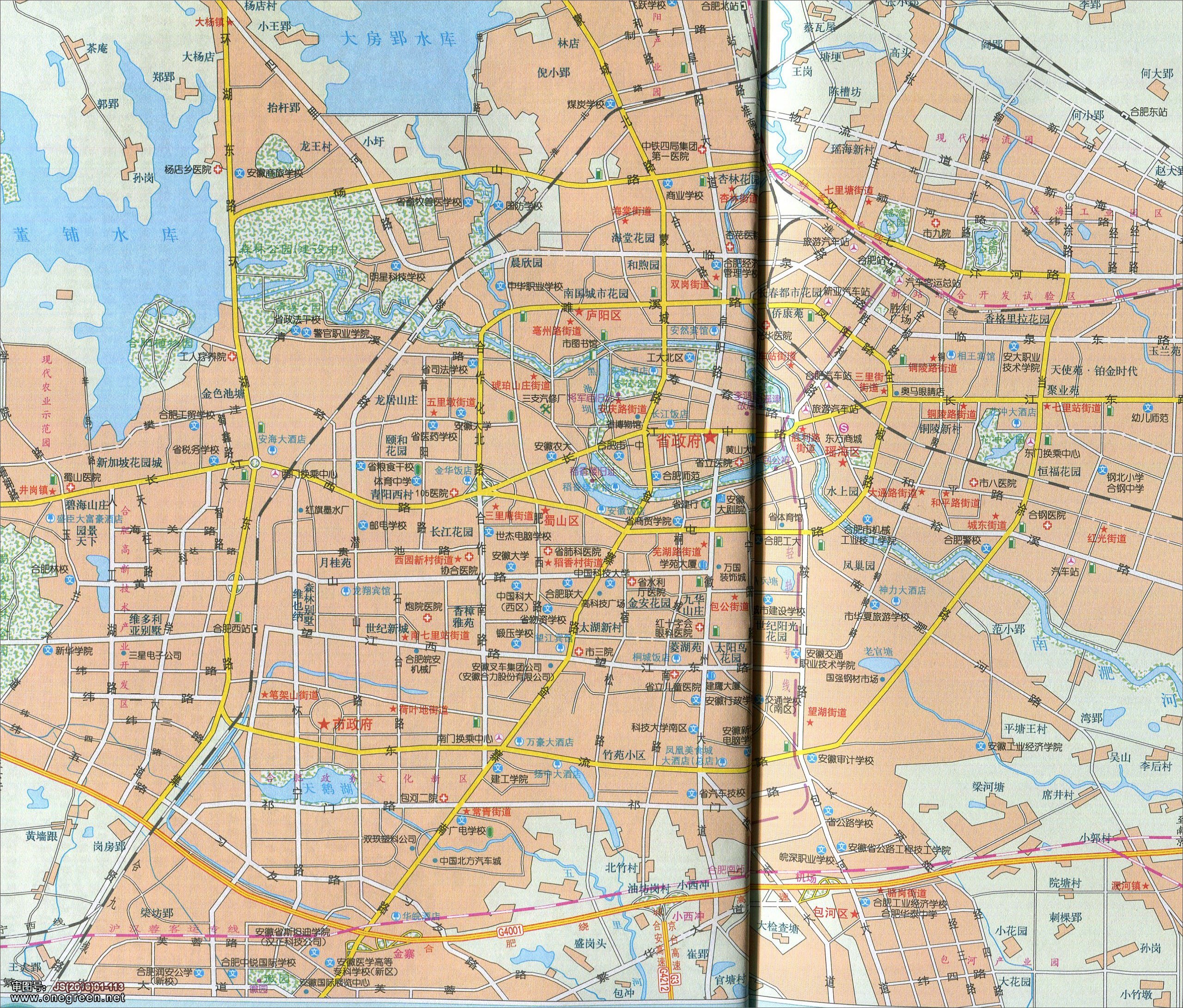 合肥城区地图图片