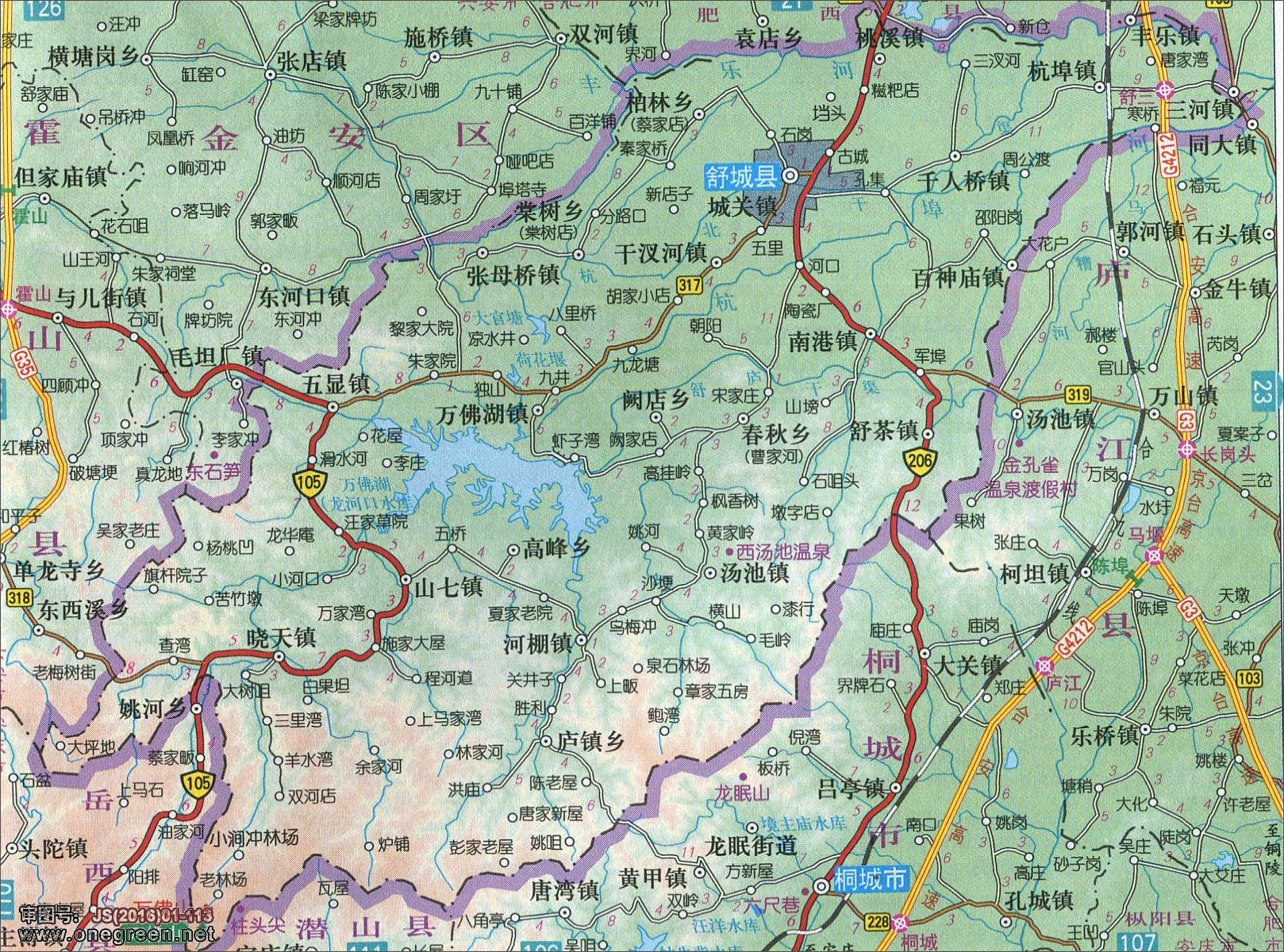 舒城县地图_六安地图库图片