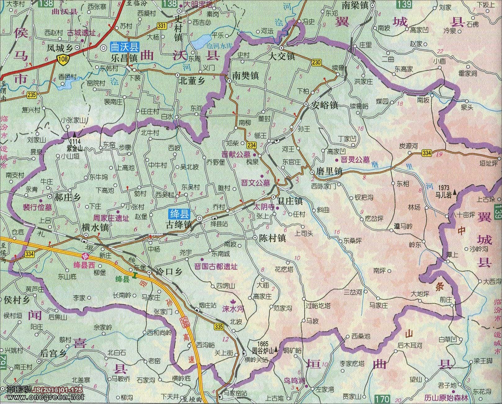 绛县地图图片