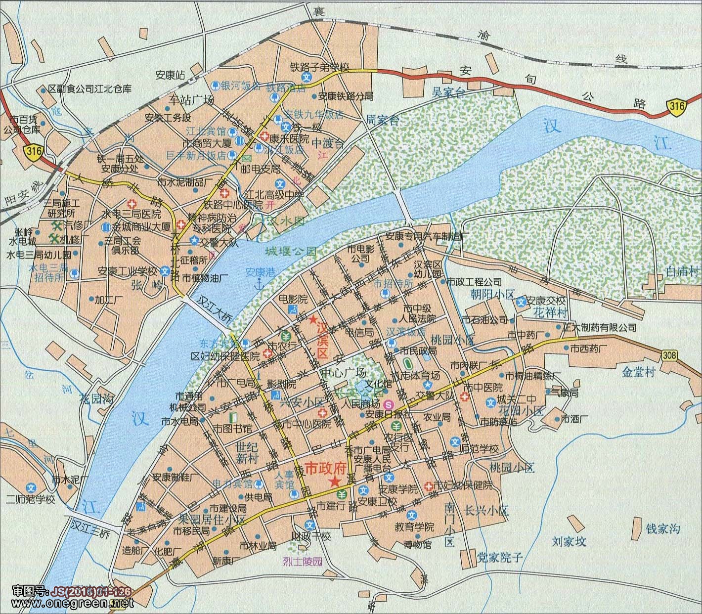 安康城区地图