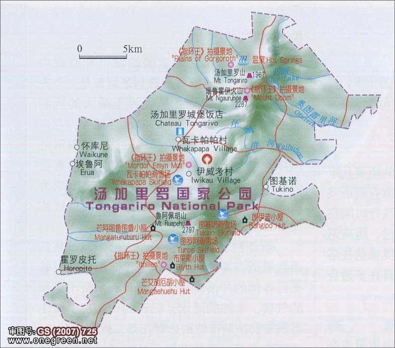 汤加里罗公园地图