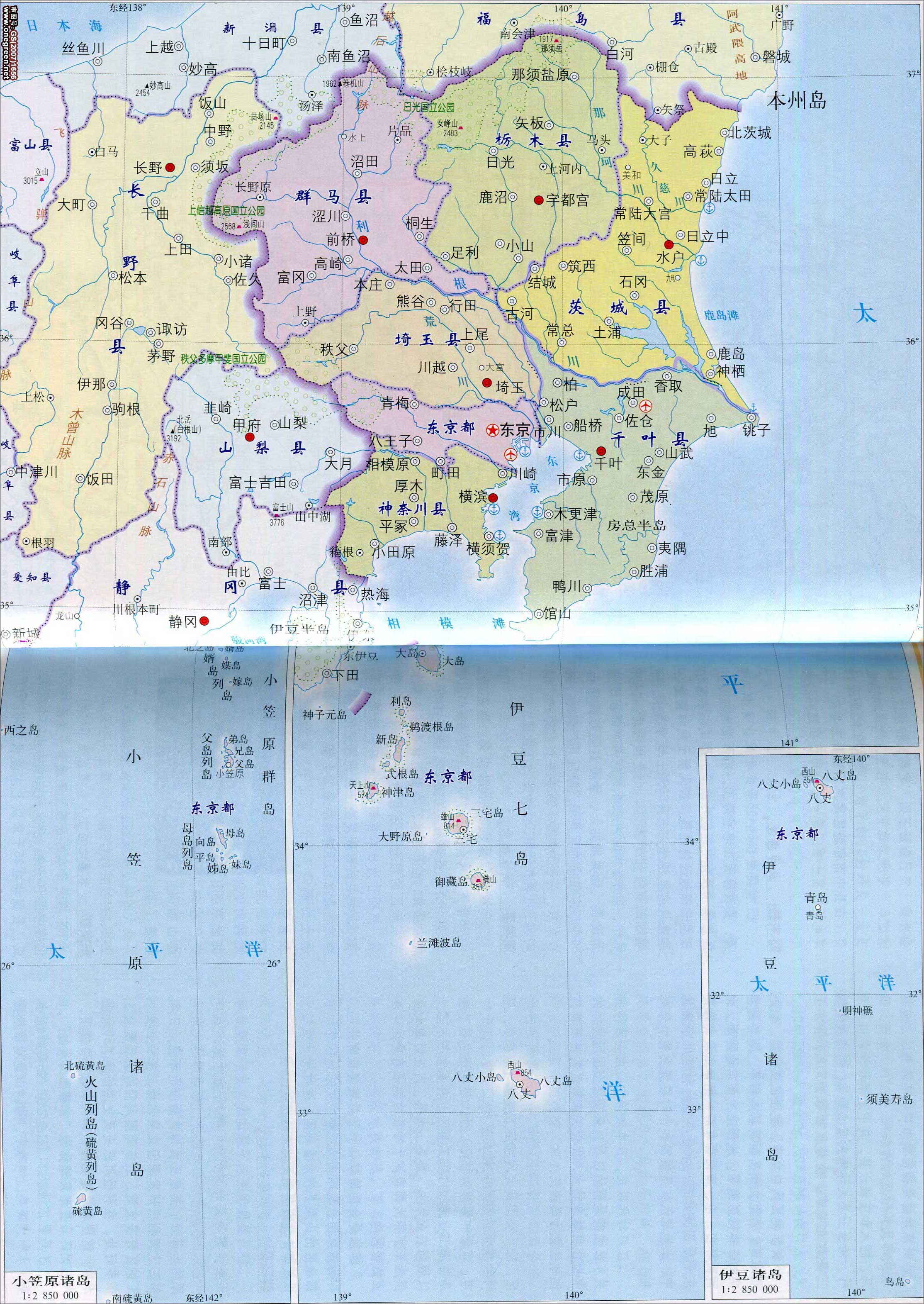 关东地区地图_日本地图库