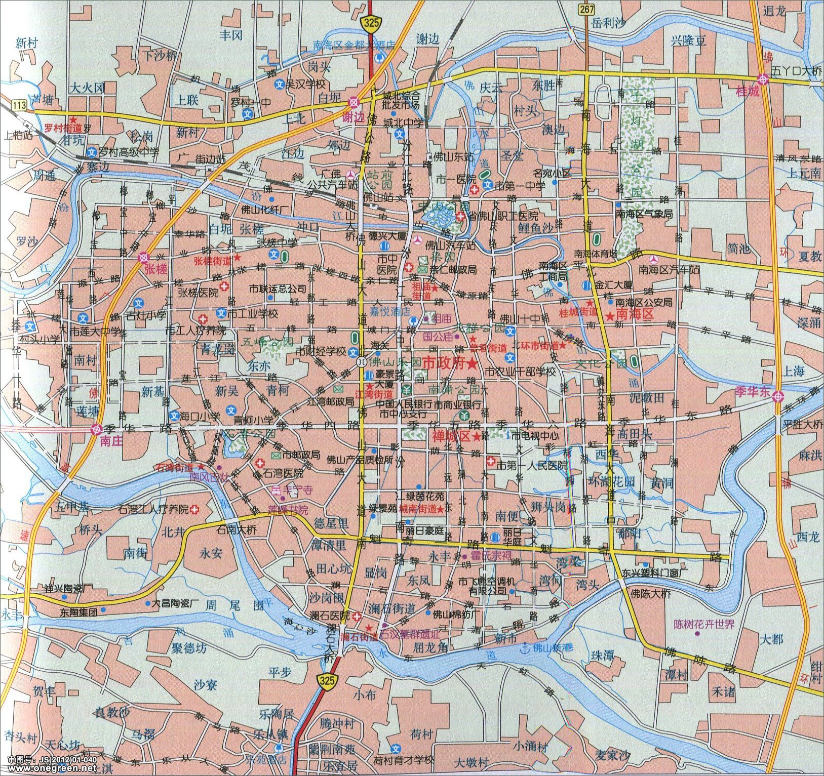 佛山市城区地图图片