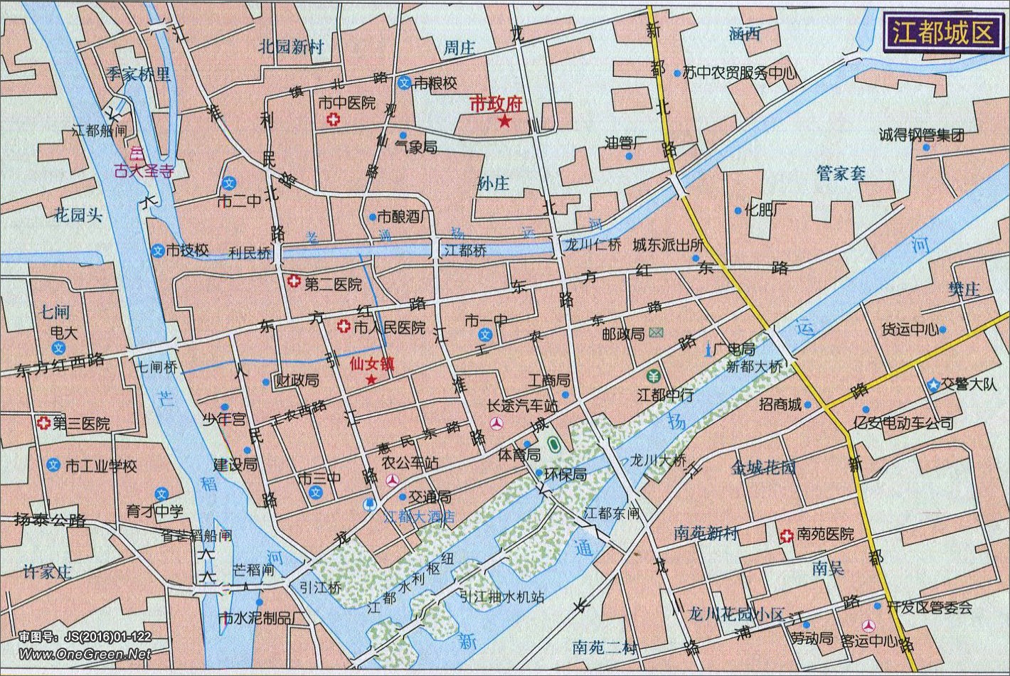 江都城区地图_扬州地图库图片