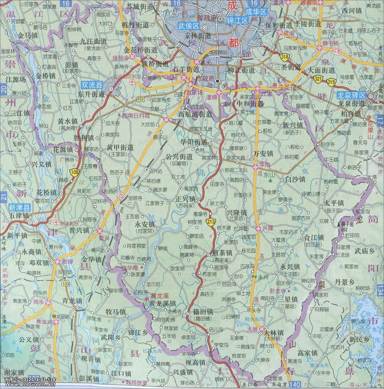 双流县地图图片