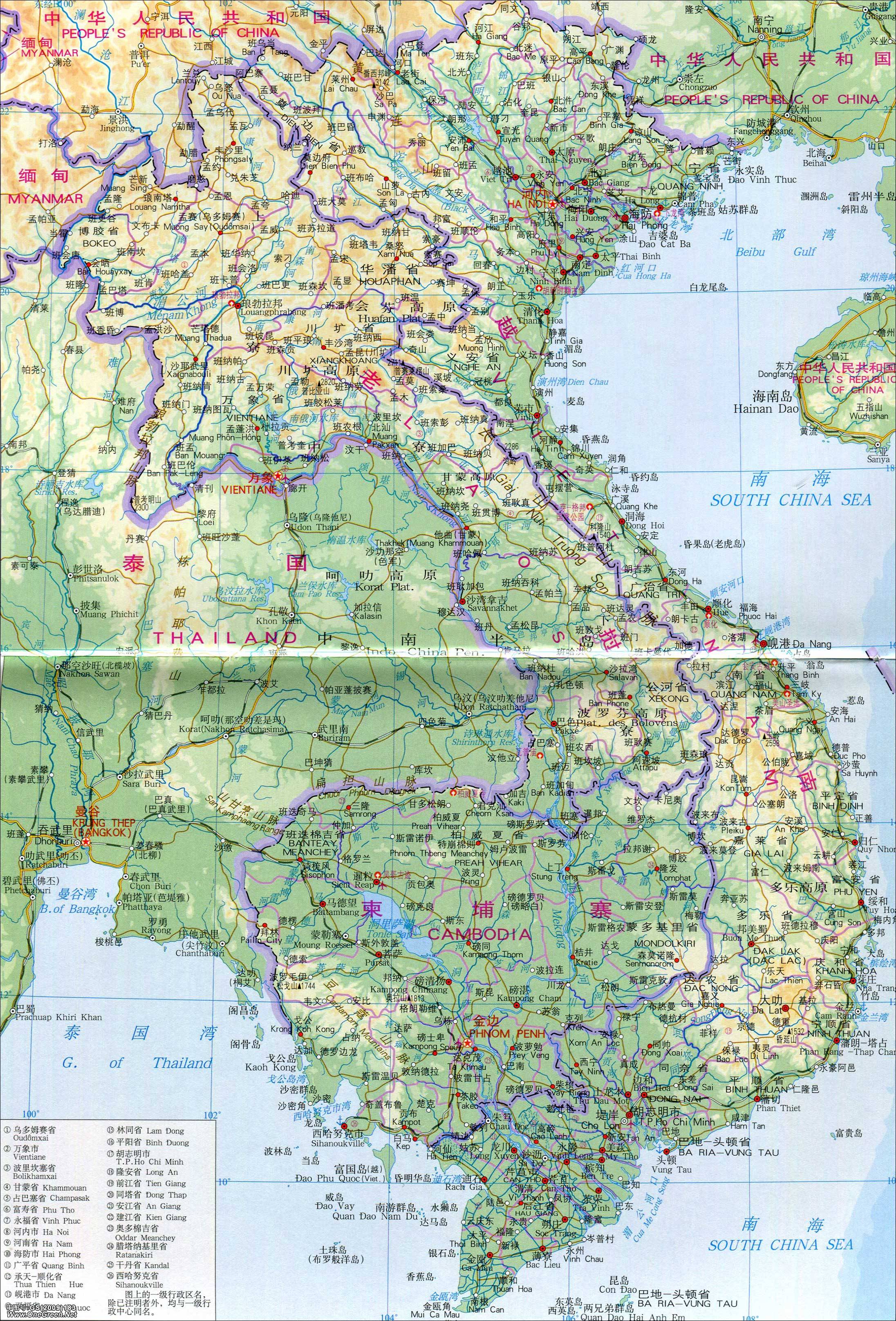 柬埔寨地图地形版_柬埔寨地图库