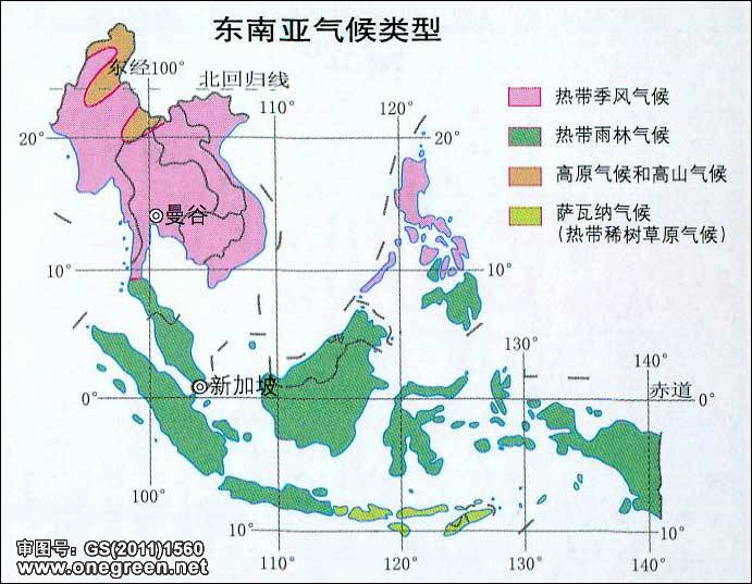 东南亚气候_亚洲地图库