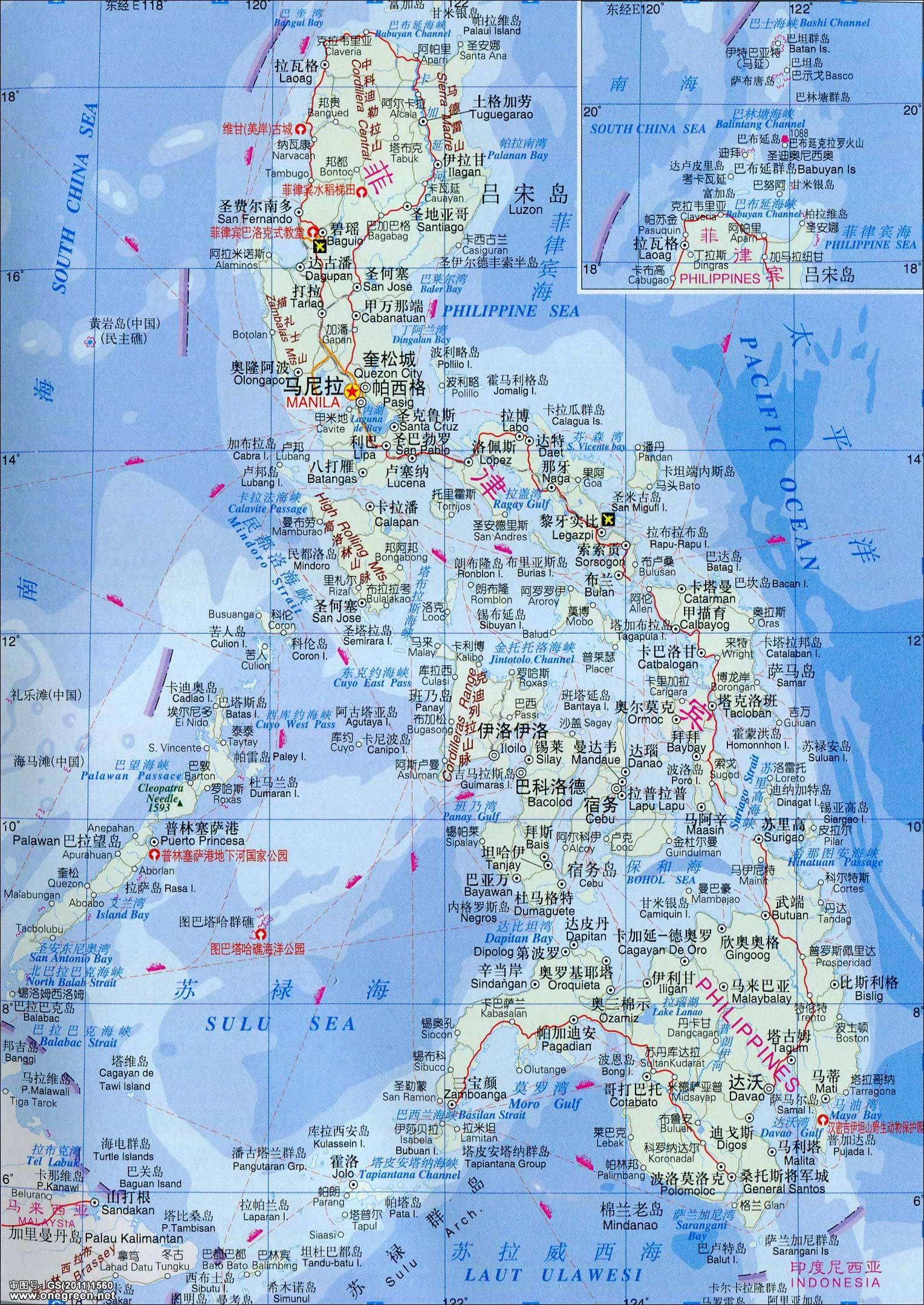 菲律宾中文版全图