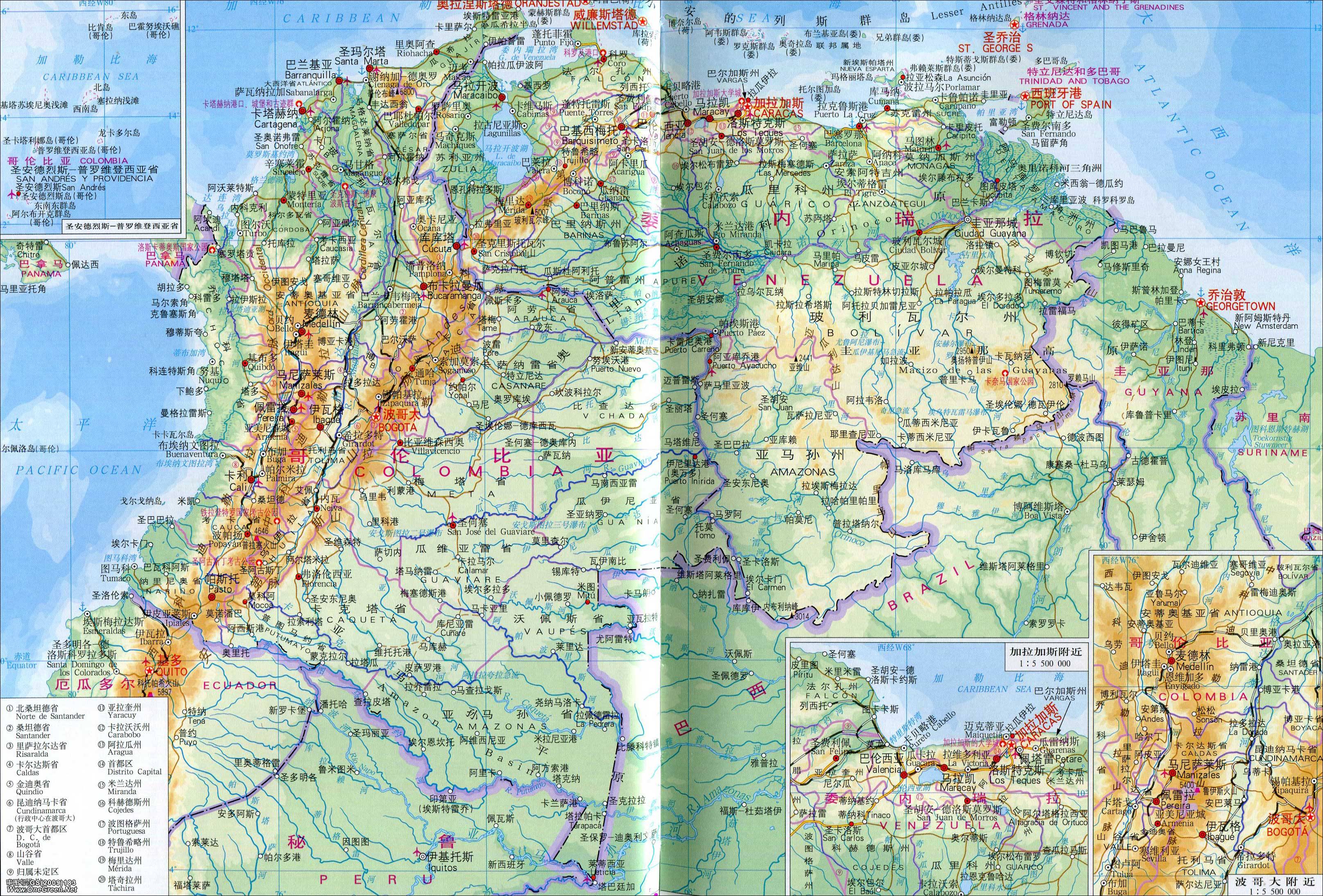 委内瑞拉地形_委内瑞拉地图库_地图窝图片