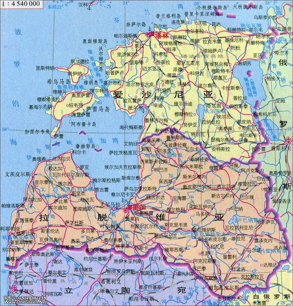爱沙尼亚地图(高清版)