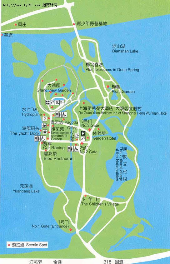 上海大观园旅游地图_上海旅游景点地图查询