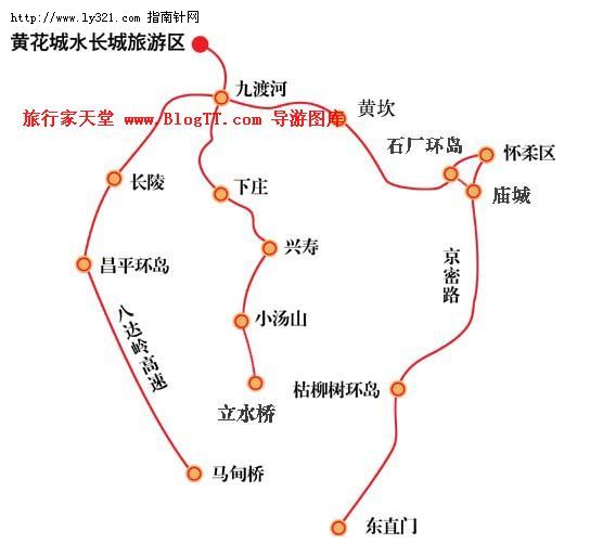 黄花城水长城自驾行车线路图_北京旅游景点地