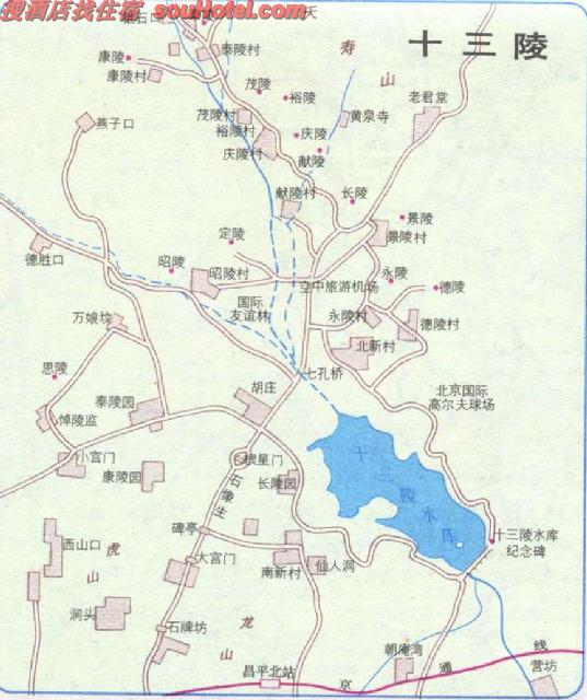 十三陵旅游示意图