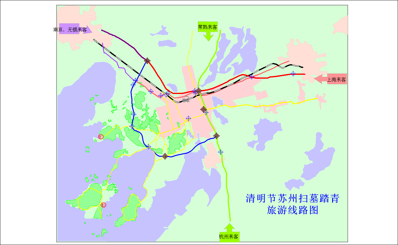 苏州市清明节自驾车扫墓踏青旅游线路图