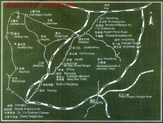 三国蜀寻踪旅游线路图